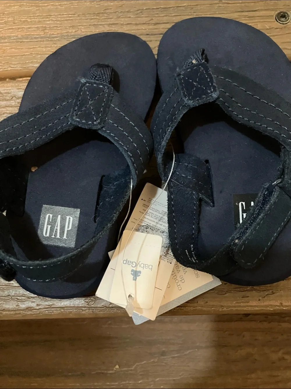 GAP Navy Blue Kids Suede Flip-Flop Sandals